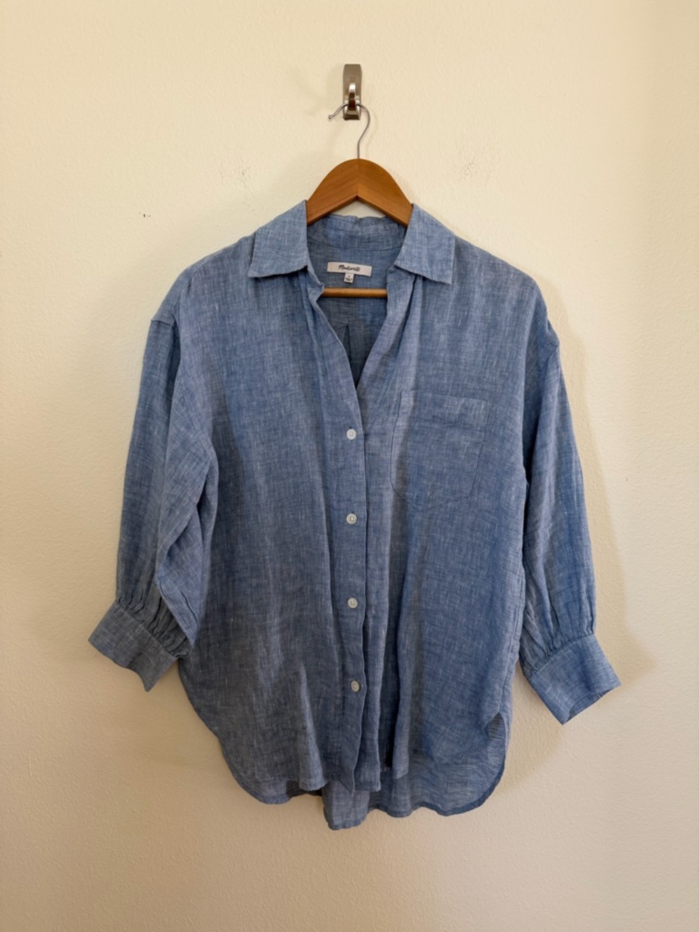 Madewell Light Blue Linen Button-Down Shirt